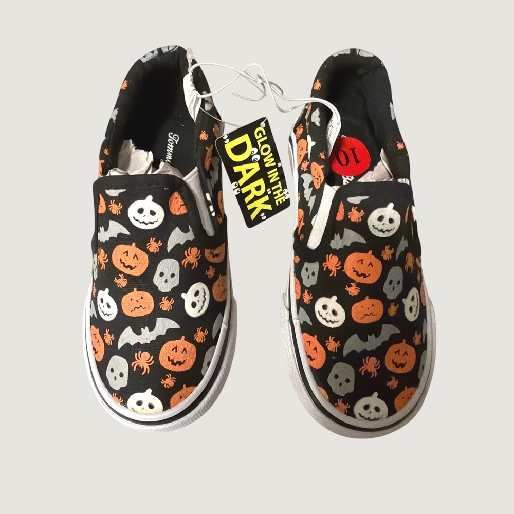 Tommy Bahamas Kids Halloween Glow In The Dark Slip On Sneakers Black Size 10